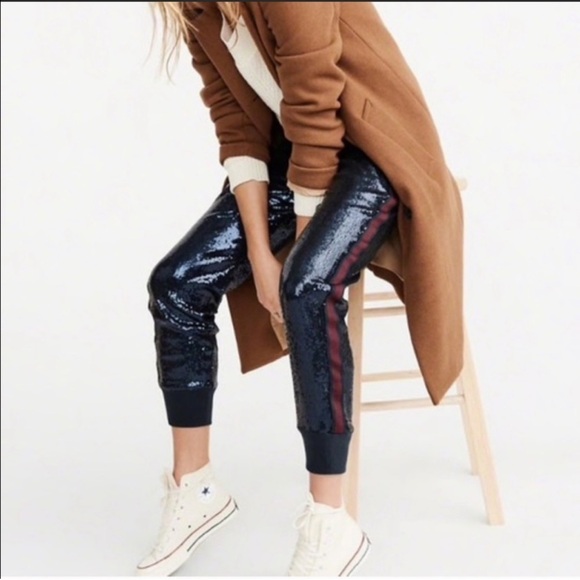 Abercrombie & Fitch Pants - Abercrombie & Fitch navy sequined joggers